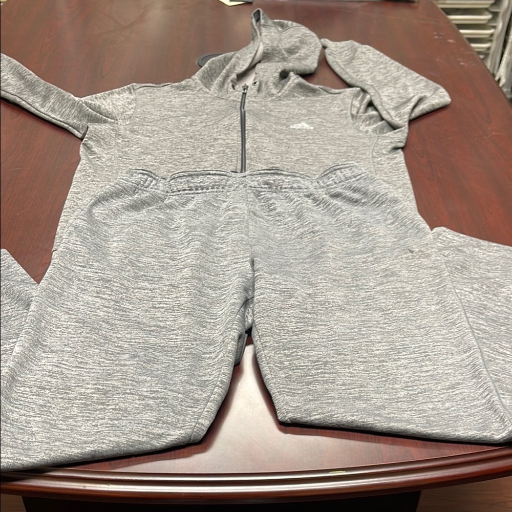 Adidas Gray Zip-Up Hoodie and Joggers Set